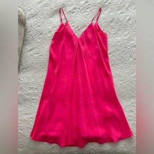 Amanda Uprichard hot pink spaghetti strap mini dress. Size small. NWT.